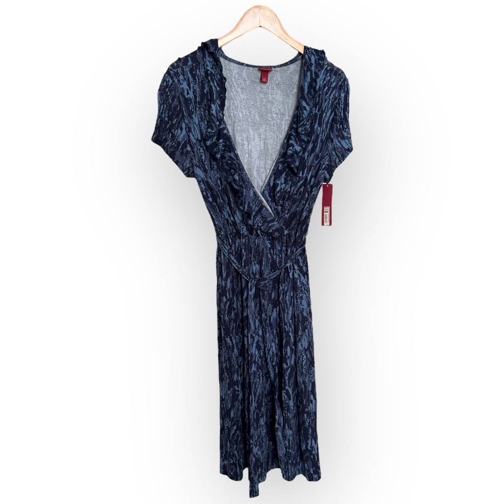 Merona NWT Women’s Summer Ruffle V-Neck Empire Waist Dress, Blue, Size XL P26 - Picture 3 of 10